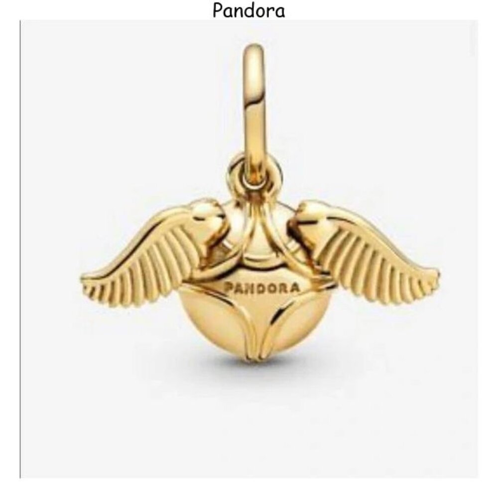 Pandora Gold Winged Heart Charm